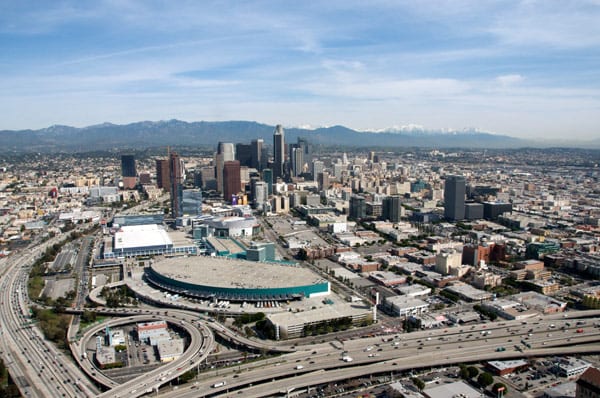 Vista áerea del Centro de Convenciones de Los Angeles. Foto Gary Leonard/Metro.