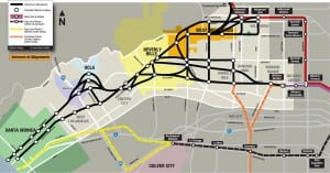 Un mapa a principios de 2008 mostraba diferentes rutas en estudio. Las rutas desde entonces ha sido redefinidas. Clic par ver una imagen mas grande.