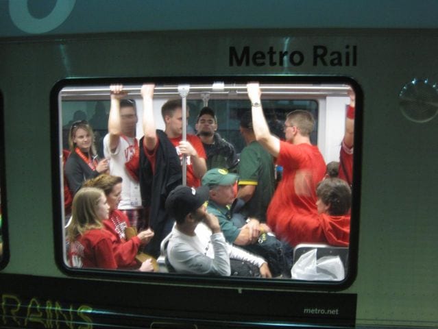Ya de regresó al hotel arriba del tren.