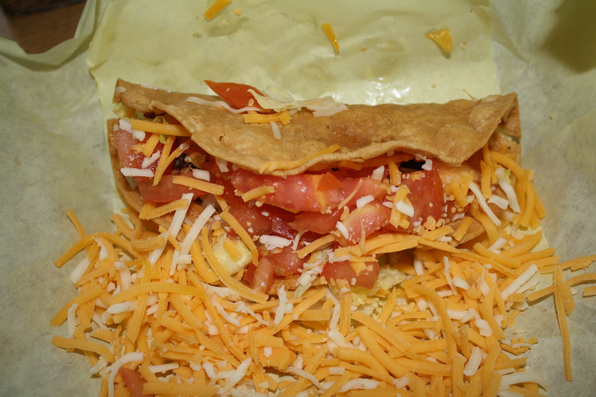 Taco de carne deshebrada en el restaurante The Original Chano’s 