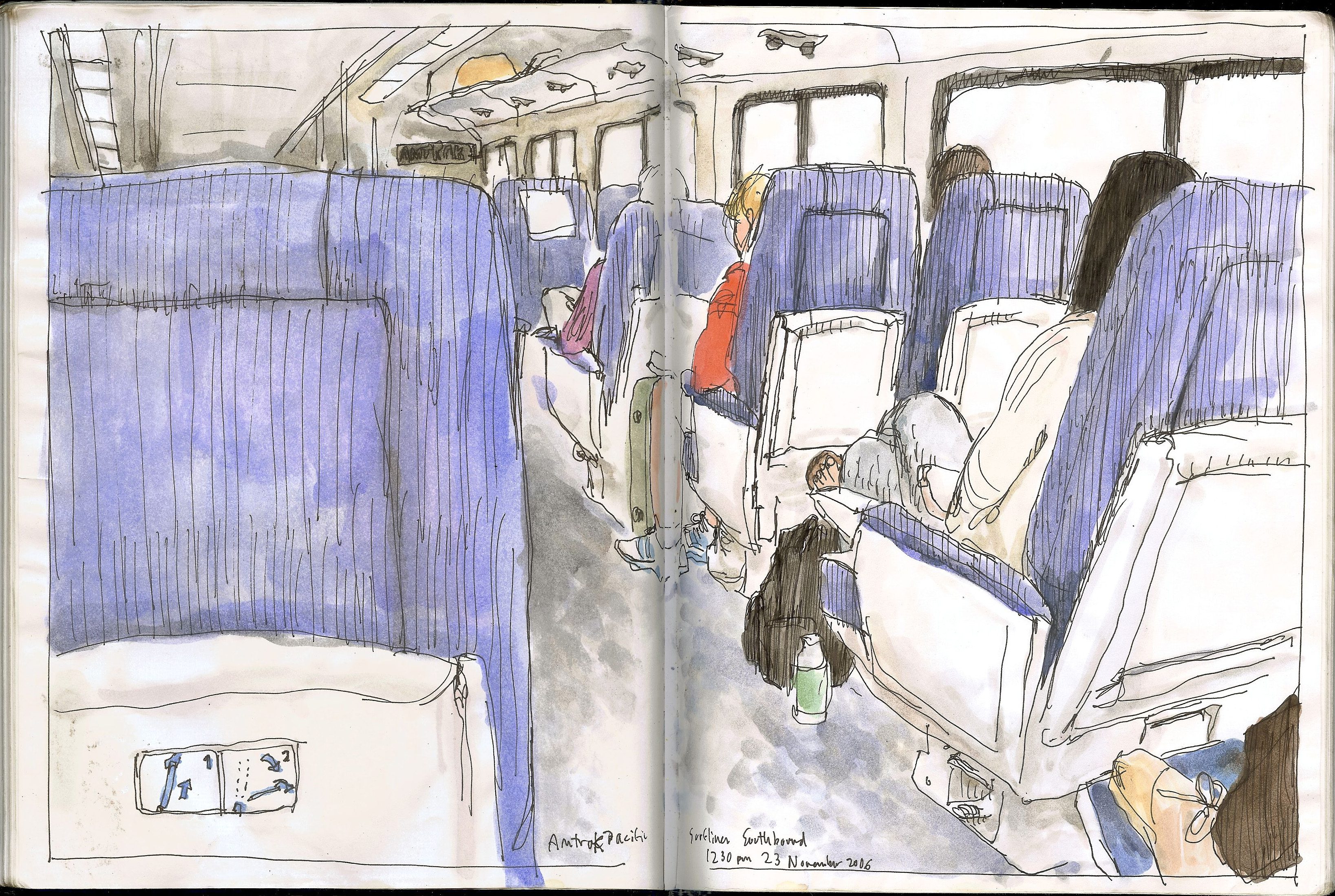 Tren Pacific Surflliner de Amtrak rumbo al sur, 12:30 p.m. del 23 de noviembre de .