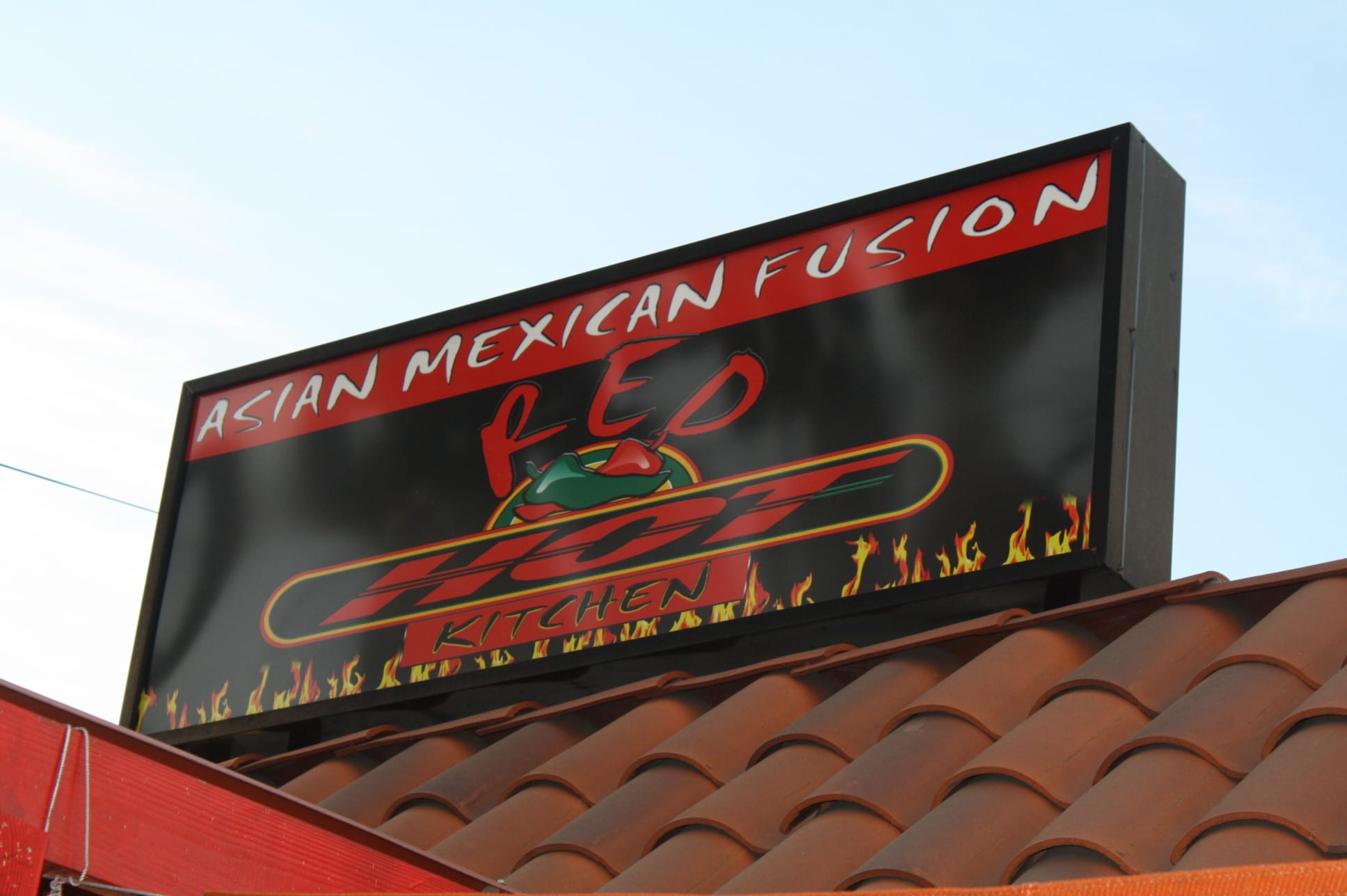 Asian Mexican Fusion, el anuncio de Cha Cha Chili. (Foto Agustín Durán/El Pasajero).