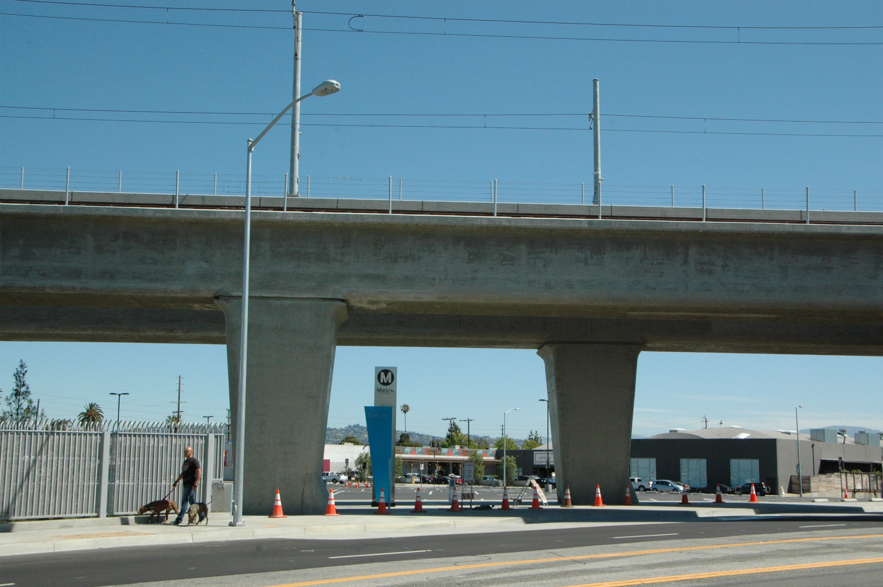 Area en donde se llevará a cabo simulacro de emergencia esta mañana cerca de la estación Culver City. (Foto Anna Chen/El Pasajero).
