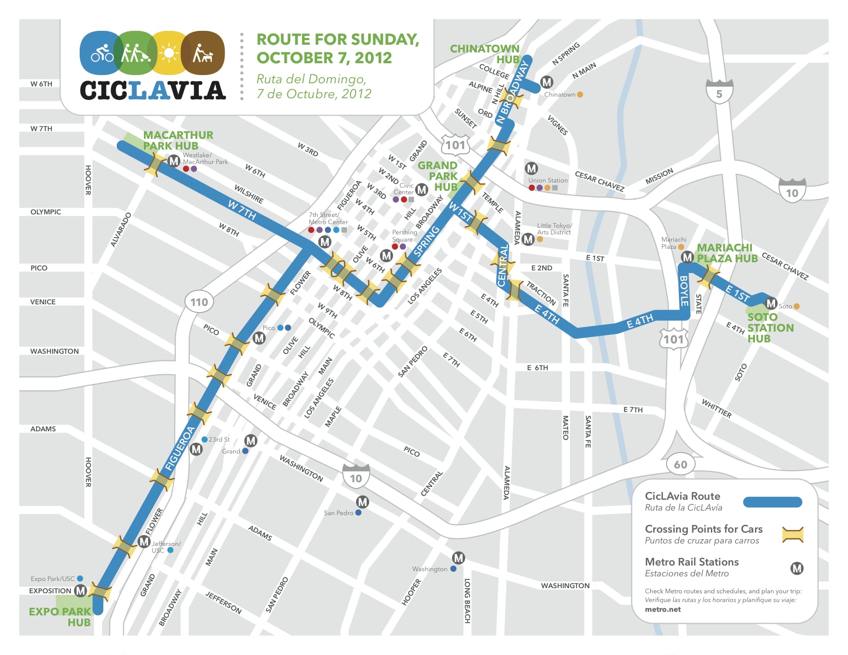 CicLAvia Mapa con las nuevas rutas.