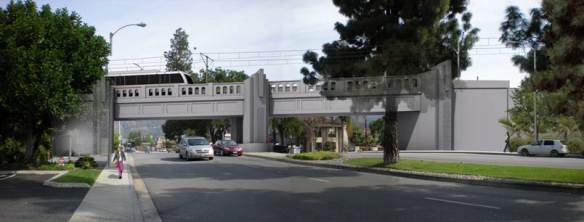 Ilustración del futuro puente sobre Santa Anita Avenue.