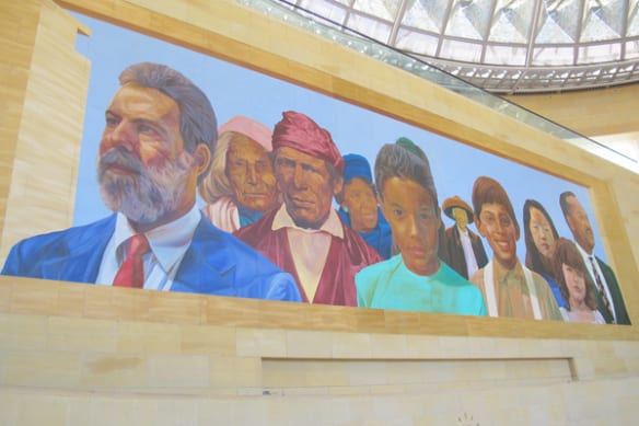 Vista del mural, después del trabajo de mantenimiento.