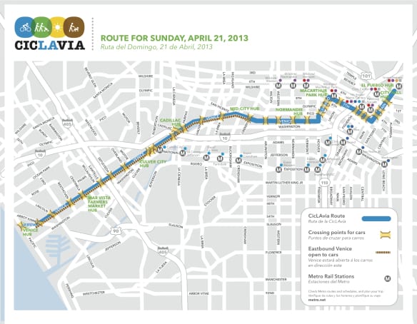 mapa CicLAvia 2013