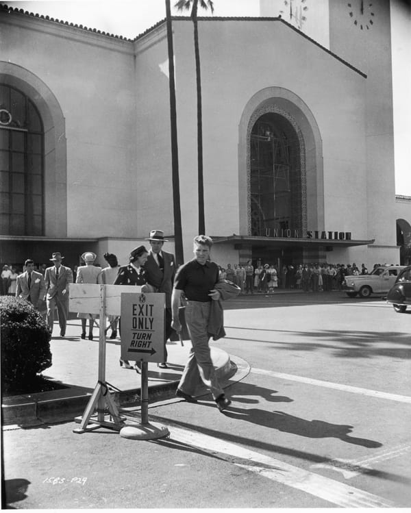 Una foto de la filmación tras bambalinas de Criss Cross en 1949.
