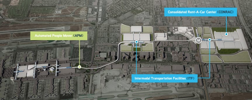 Mapa de la ubicación del Sistema de Transporte Automatizado. Foto: LAWA.