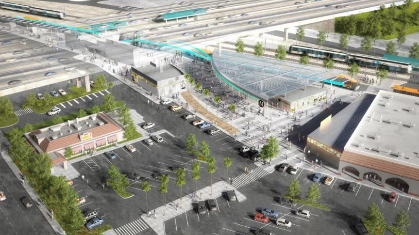 Ilustración de cómo lucirá la estación Willowbrook/Rosa Parks cuando se completen las mejoras.
