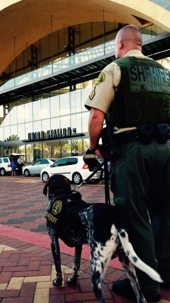Folty y el sargento Walter afuera de Union Station.