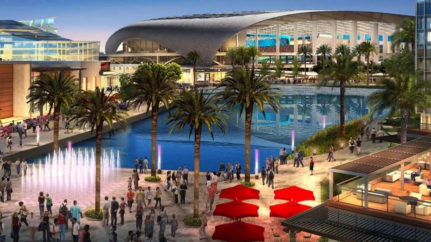 Ilustración del estadio en Inglewood.