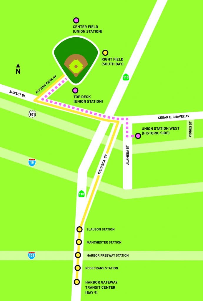 map Dodger Stadium Express