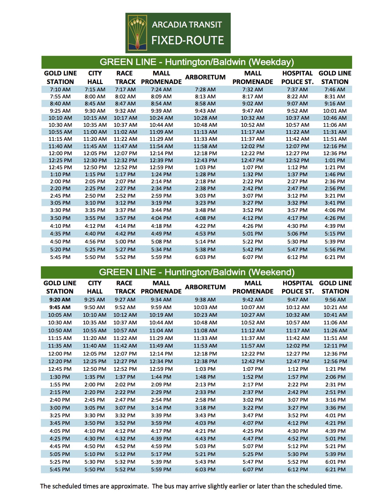 FixedRouteSchedule_GreenLi