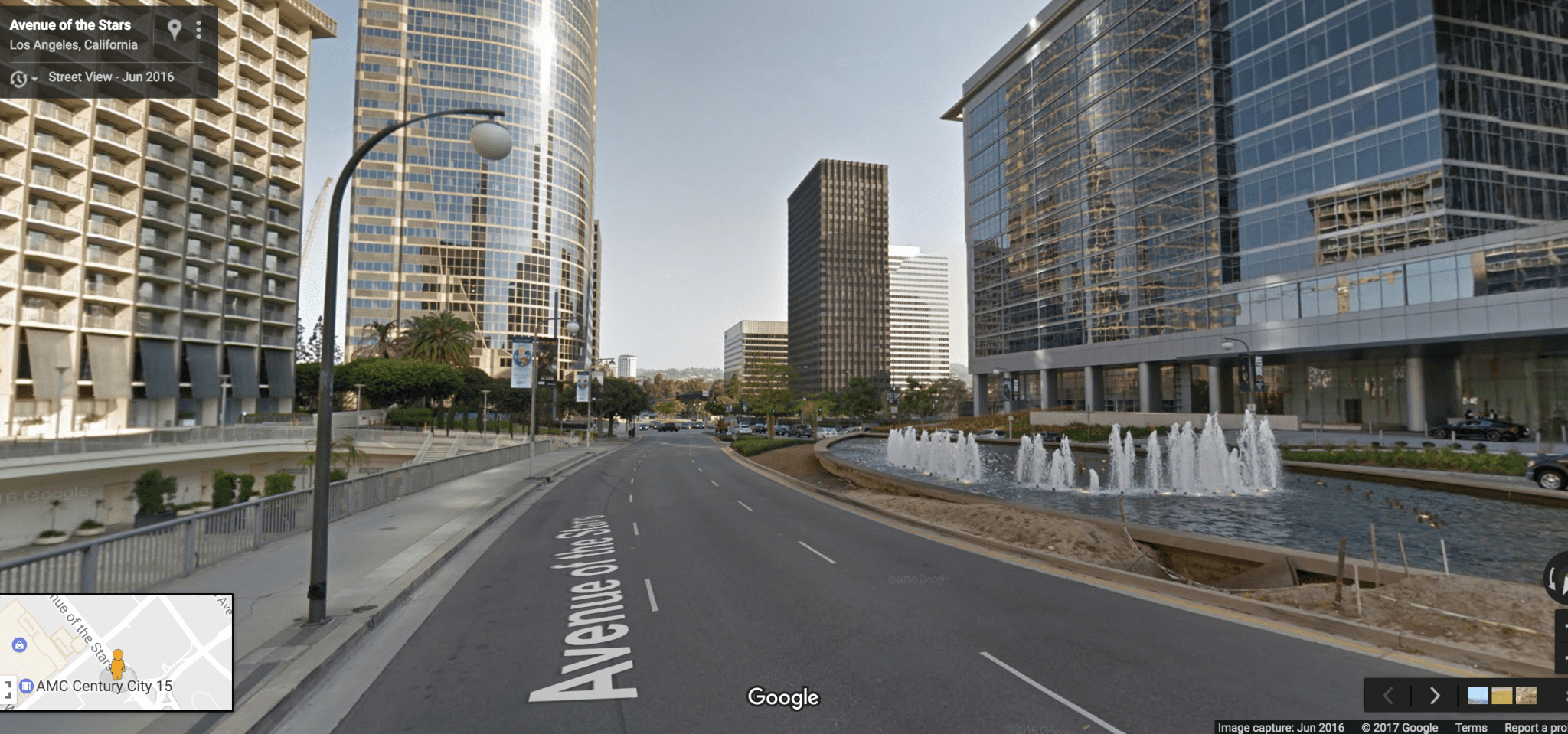 Vista de donde estará la estación Century City.